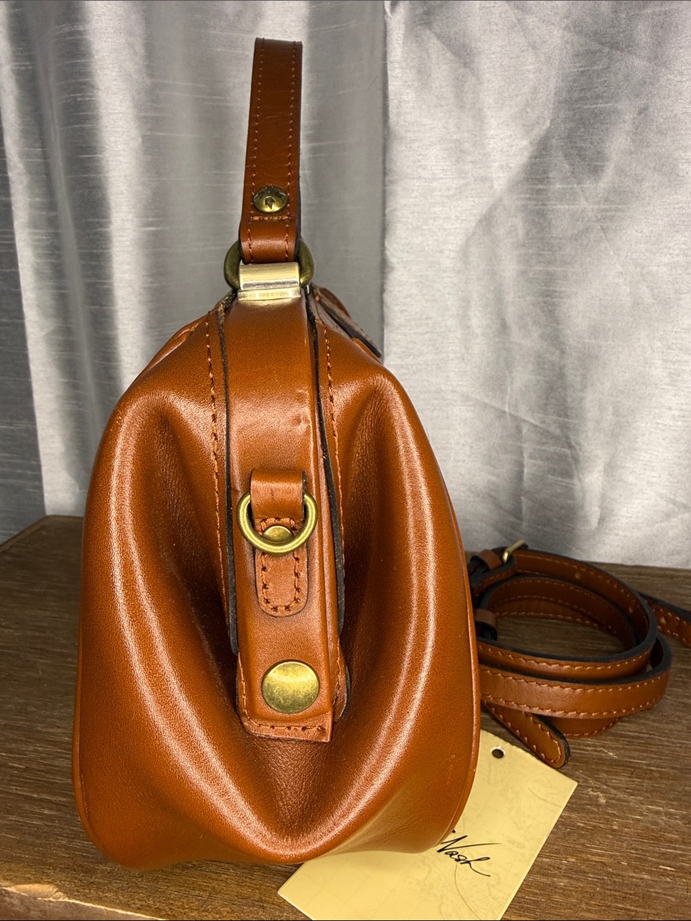 Patricia Nash Tooled Gracchi Florence Frame Satchel Leather Rich Brown Authentic - Picture 11 of 14